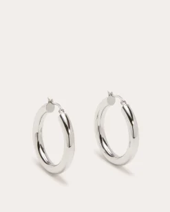Ramy Brook Natalie 1.5 Inch Hoop Earrings Silver Online