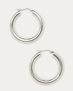 Ramy Brook Natalie 1.5 Inch Hoop Earrings Silver Online