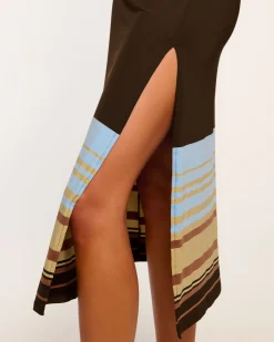 Ramy Brook Nava Strapless Coverup Dress Brownstripe New
