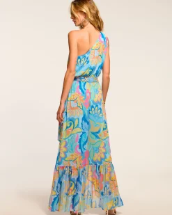 Ramy Brook Nicola One-Shoulder Maxi Dress Watercolorfloral New