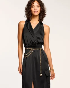 Ramy Brook Nikia V-Neck Midi Dress Black Hot