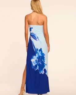 Ramy Brook Nora Strapless Jersey Maxi Dress Bluefloral Best