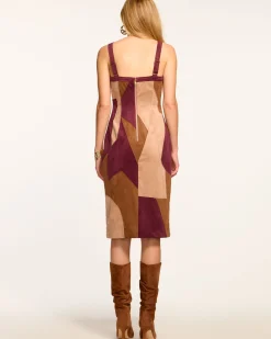 Ramy Brook Odette Patchwork Faux Suede Dress Pinotpatchwork Outlet