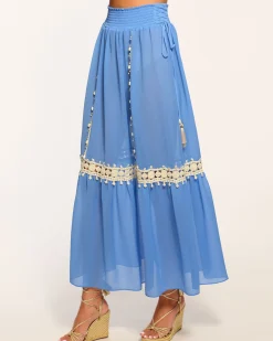 Ramy Brook Orlayne Coverup Skirt Sereneblue Clearance