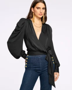 Ramy Brook Pauline Puff Sleeve Blouse Clearance