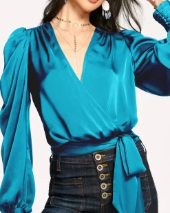 Ramy Brook Pauline Puff Sleeve Blouse Clearance