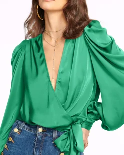 Ramy Brook Pauline Puff Sleeve Blouse Clearance