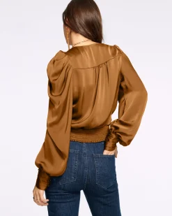 Ramy Brook Pauline Puff Sleeve Blouse Clearance