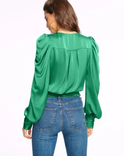 Ramy Brook Pauline Puff Sleeve Blouse Clearance