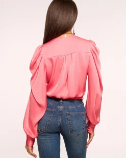 Ramy Brook Pauline Puff Sleeve Blouse Clearance