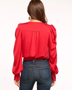 Ramy Brook Pauline Puff Sleeve Blouse Clearance
