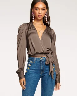 Ramy Brook Pauline Puff Sleeve Blouse Clearance