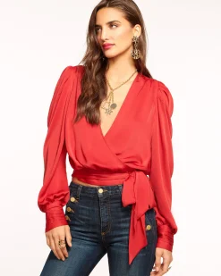 Ramy Brook Pauline Puff Sleeve Blouse Clearance