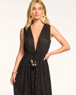 Ramy Brook Paxton Chambray Maxi Coverup Dress Black Online