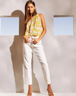Ramy Brook Pearle Cropped Straight Leg Jean White Discount