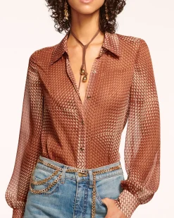 Ramy Brook Polly Button Down Blouse Saddlegeo Hot