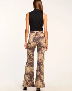 Ramy Brook Printed Tyra High Waisted Flare Jean Leoparddenim Fashion