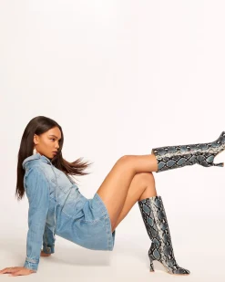 Ramy Brook Queen Heeled Snake Boots Hot
