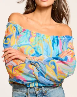 Ramy Brook Rico Off-The-Shoulder Top Watercolorfloral Sale
