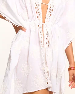 Ramy Brook Rogelia Coverup Dress Whitefloral Clearance