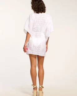 Ramy Brook Rogelia Coverup Dress Whitefloral Clearance