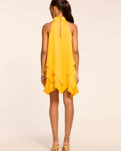 Ramy Brook Shaina Tiered Mini Dress Daisyyellow New