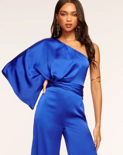 Ramy Brook Simone One-Shoulder Jumpsuit Black Best