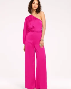 Ramy Brook Simone One-Shoulder Jumpsuit Black Best