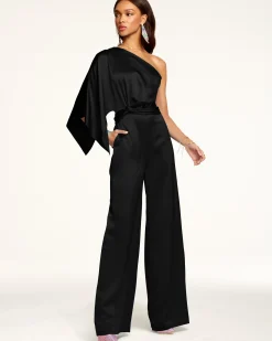 Ramy Brook Simone One-Shoulder Jumpsuit Black Best