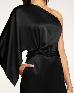 Ramy Brook Simone One-Shoulder Jumpsuit Black Best