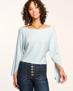 Ramy Brook Suzy Boatneck Rib Knit Top Dreamblue Sale
