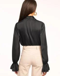 Ramy Brook Tammy Tie-Front V-Neck Blouse Outlet