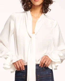 Ramy Brook Tammy Tie-Front V-Neck Blouse Outlet