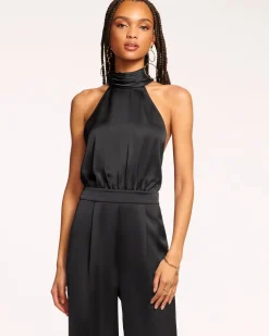 Ramy Brook Tatiana Wide Leg Halter Jumpsuit Black Hot