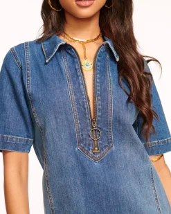 Ramy Brook Tunechi Denim Shirt Dress Clearance