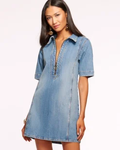 Ramy Brook Tunechi Denim Shirt Dress Clearance