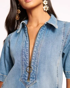 Ramy Brook Tunechi Denim Shirt Dress Clearance