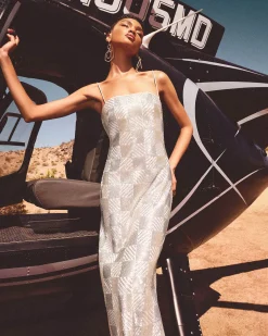 Ramy Brook Verlo Beaded Gown Silverbead Hot