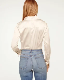 Ramy Brook Victoria Silk Button Down Blouse Discount
