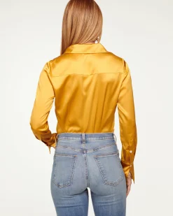 Ramy Brook Victoria Silk Button Down Blouse Discount