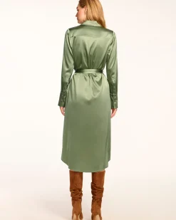Ramy Brook Victoria Silk Button Down Midi Dress Fashion