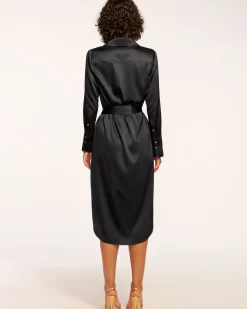 Ramy Brook Victoria Silk Button Down Midi Dress Fashion