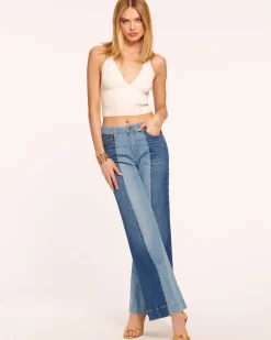 Ramy Brook Vinnie Wide Leg Two-Tone Jean Tonalwash Outlet