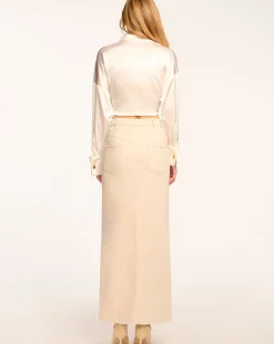 Ramy Brook Xavier Denim Maxi Skirt New