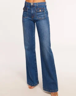 Ramy Brook Zariah Wide Leg Jean Mediumwash Clearance