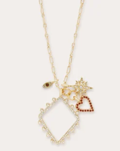 Ramy Brook Zena Charm Necklace Gold New