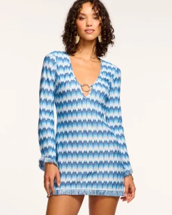 Ramy Brook Zig Zag Cassie Coverup Mini Dress Clearance